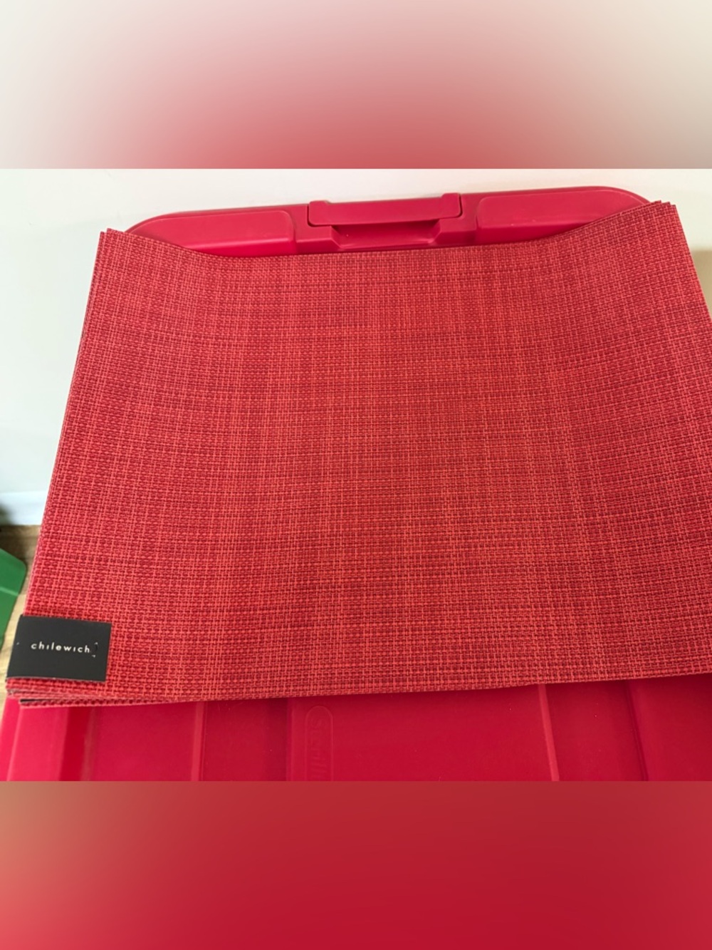 Chilewich Basketweave Placemat - Color: Red Set Of Four
